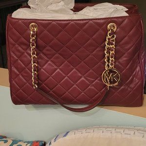 Michael Kors Maroon Quilted Handbag